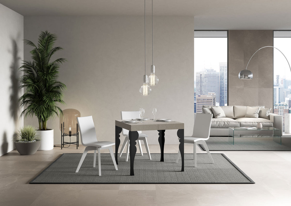 Tavolo allungabile 90x90/246 cm Mira Premium cashmere gambe antracite