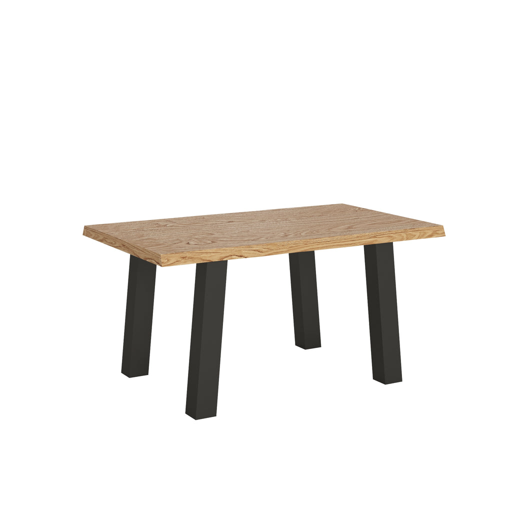 Tavolo allungabile 160/210x90 cm Pozzoleone rovere scortecciato gambe antracite