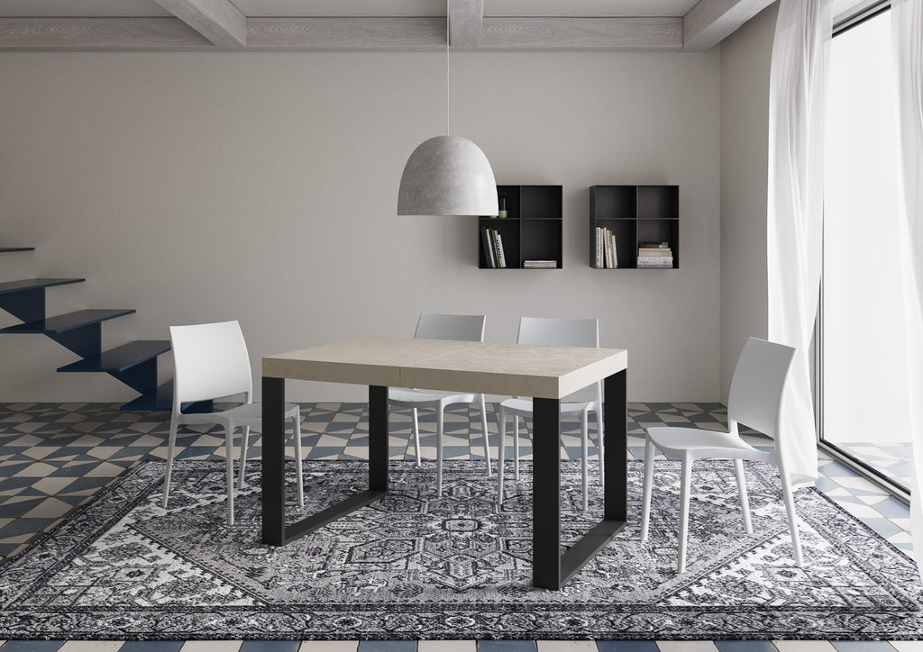 Tavolo allungabile 90x140/400 cm Pieve Premium Cashmere gambe antracite