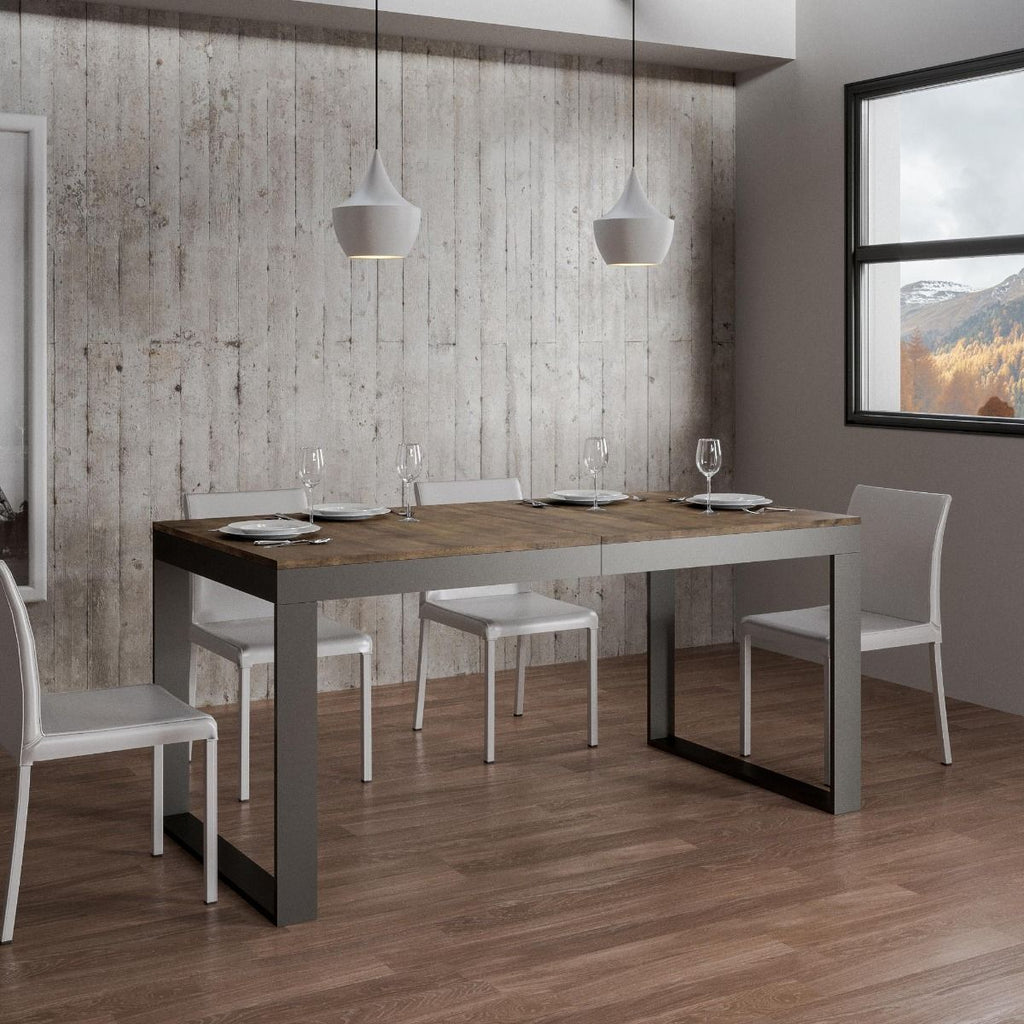 Tavolo allungabile 90x160/420 cm Pieve Evolution Noce telaio Antracite