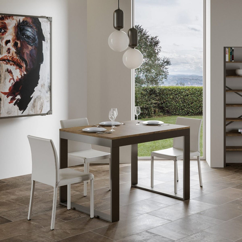 Tavolo allungabile 90x120/380 cm Pieve Evolution Noce telaio Antracite