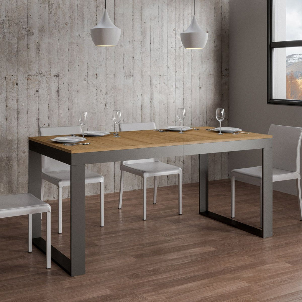 Tavolo allungabile 90x160/264 cm Pieve Evolution Quercia Natura telaio Antracite