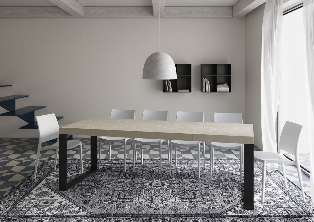 Tavolo allungabile 90x140/400 cm Pieve Premium Cashmere gambe antracite