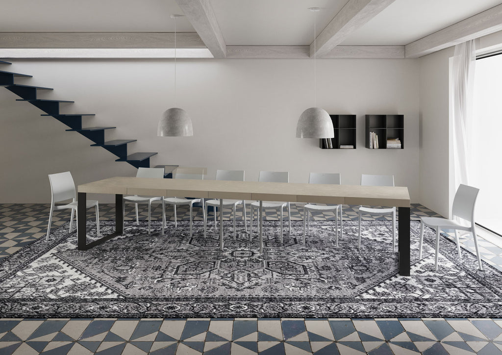 Tavolo allungabile 90x140/400 cm Pieve Premium Cashmere gambe antracite