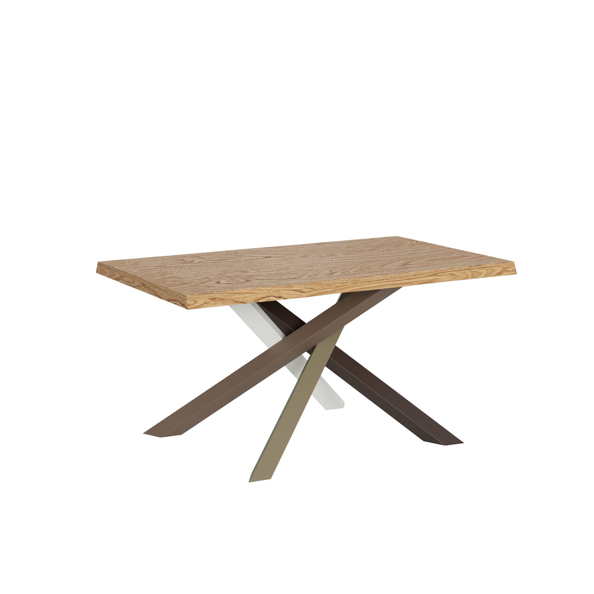 Tavolo allungabile 140/190x90 cm Castelminio rovere scortecciato gambe multicolore 4/C