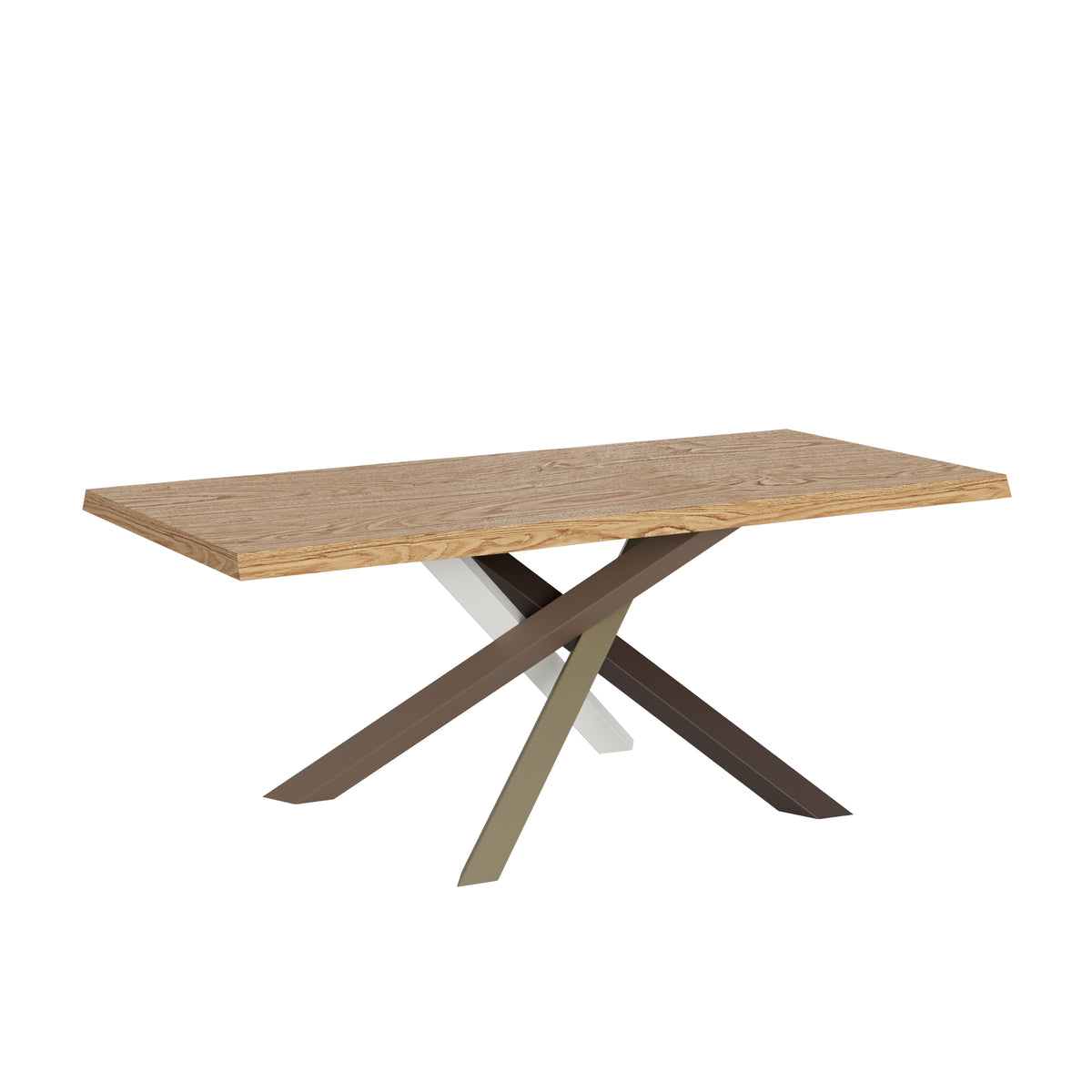 Tavolo fisso 200x90 cm Castelminio rovere scortecciato gambe multicolore 4/C