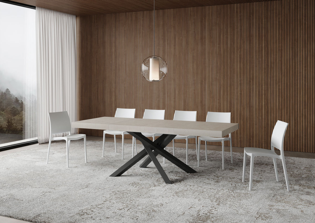 Tavolo allungabile 90x120/224 cm Affi Premium cashmere gambe antracite