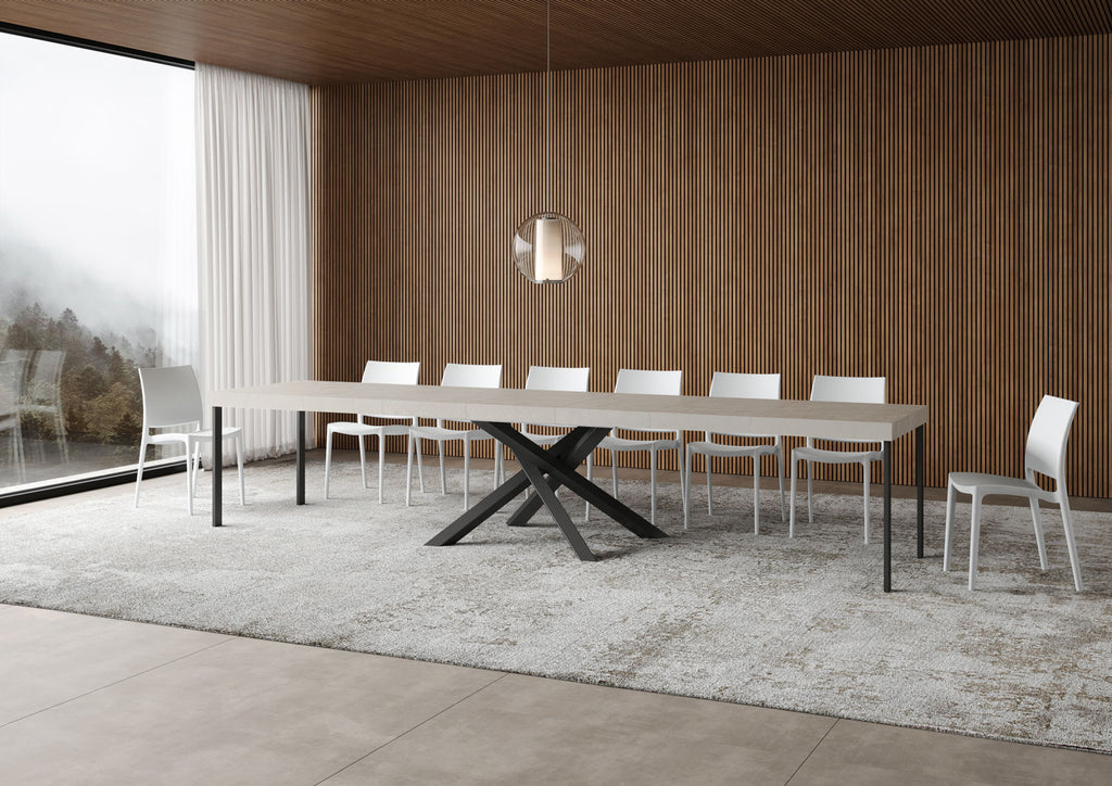 Tavolo allungabile 90x140/400 cm Affi Premium cashmere gambe antracite