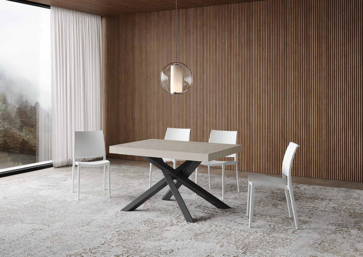 Tavolo allungabile 90x140/400 cm Affi Premium cashmere gambe antracite