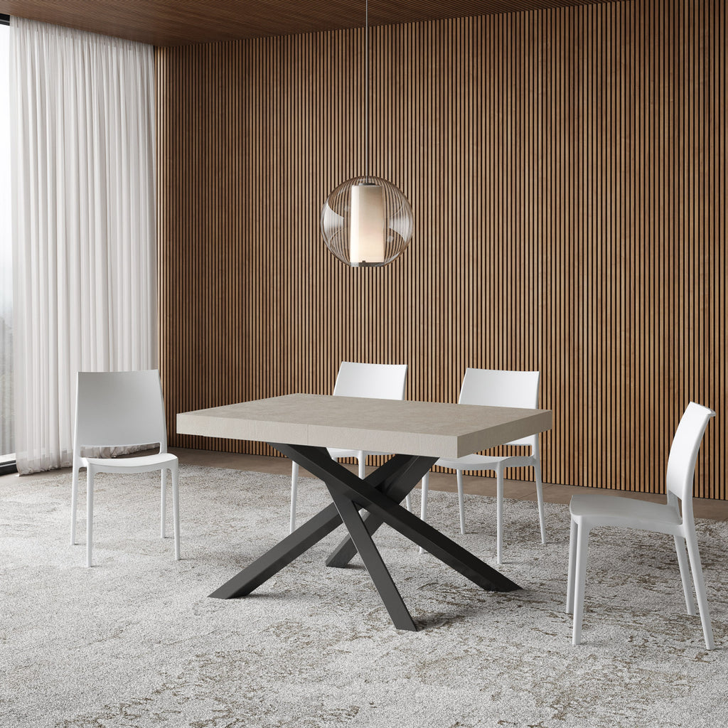 Tavolo allungabile 90x140/400 cm Affi Premium cashmere gambe antracite