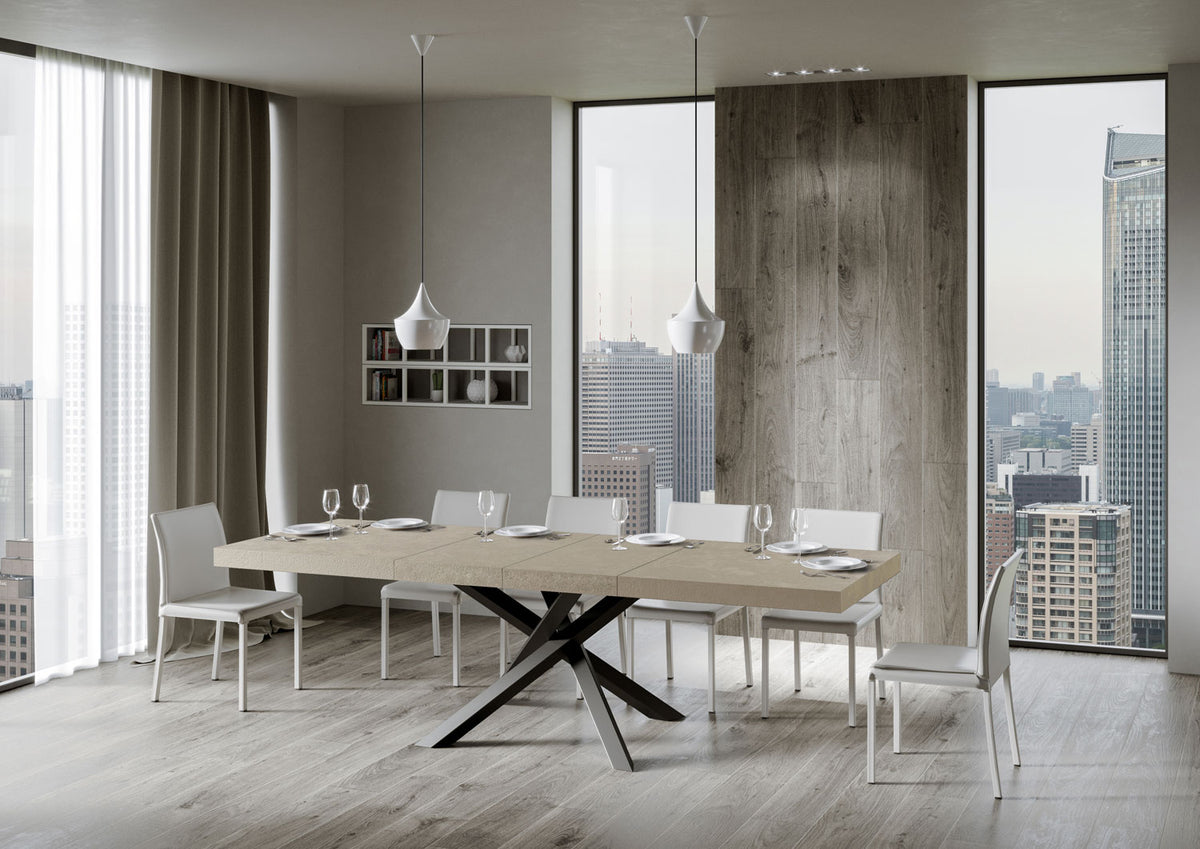 Tavolo allungabile 90x200/460 cm Affi Premium cashmere gambe antracite