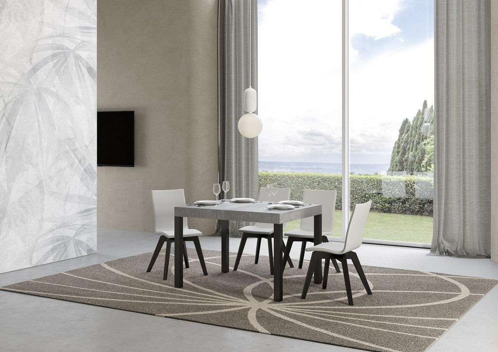 Tavolo allungabile 80x120/204 cm Noventa Cemento telaio Antracite