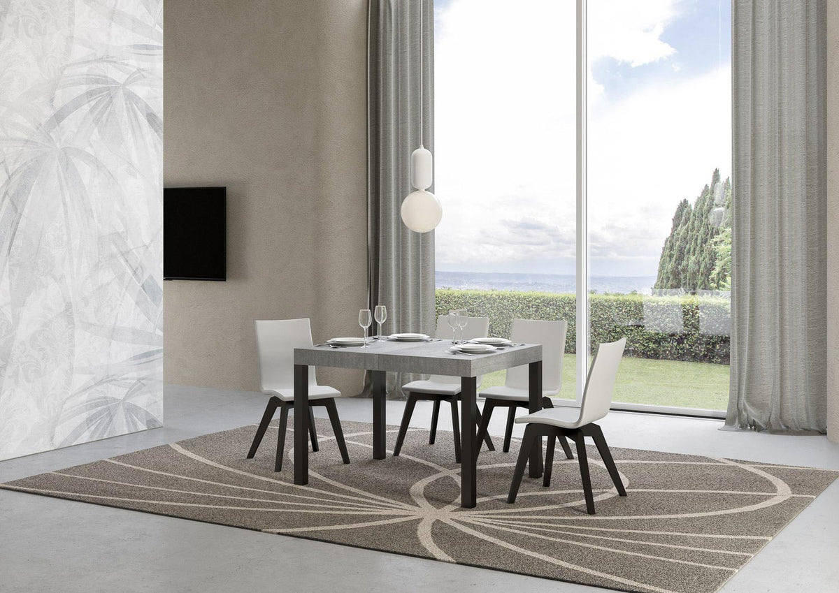 Tavolo allungabile 80x120/204 cm Noventa Cemento telaio Antracite