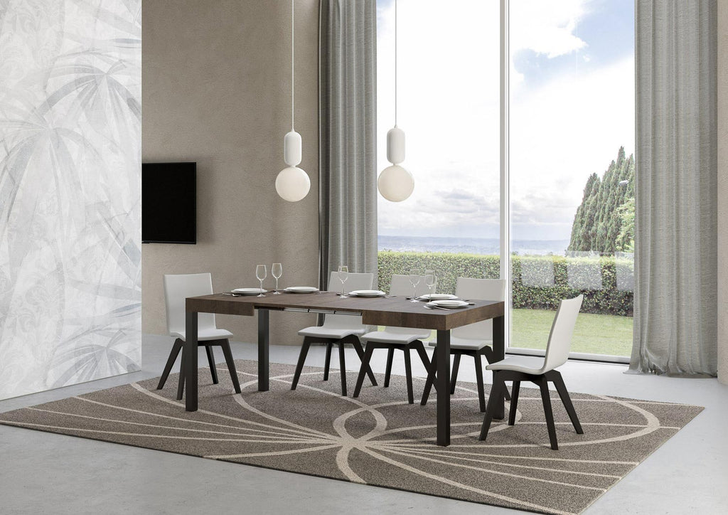 Tavolo allungabile 70x110/194 cm Noventa Noce telaio Antracite