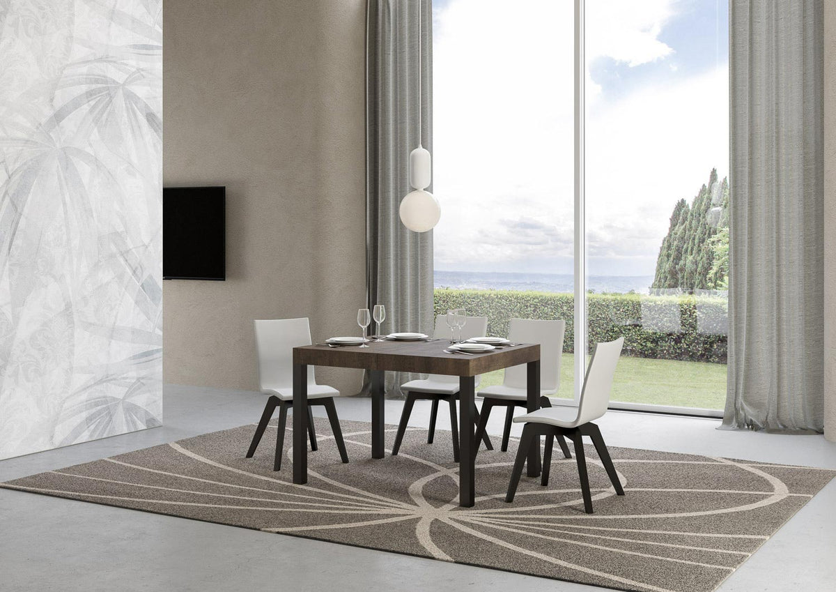 Tavolo allungabile 70x110/194 cm Noventa Noce telaio Antracite