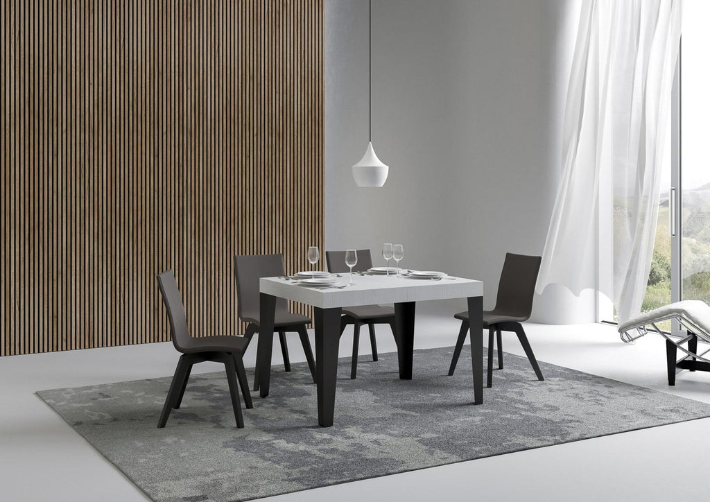 Tavolo allungabile 80x120/204 cm Marcon Bianco Frassino telaio Antracite