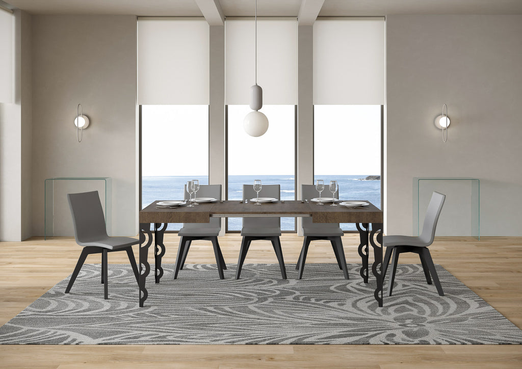 Tavolo allungabile 80x120/204 cm Noale Noce telaio Antracite
