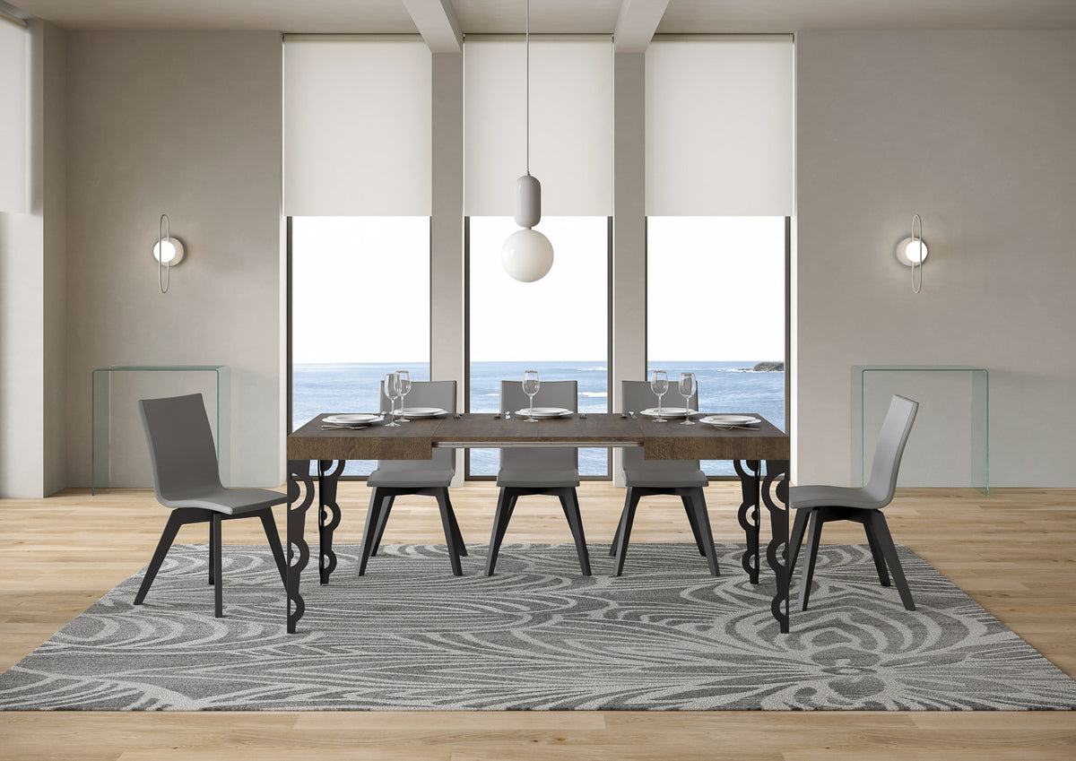 Tavolo allungabile 80x120/204 cm Noale Noce telaio Antracite