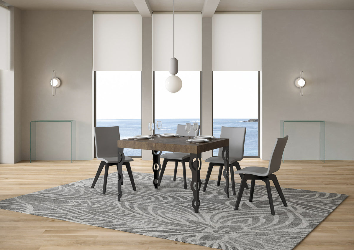 Tavolo allungabile 80x120/204 cm Noale Noce telaio Antracite