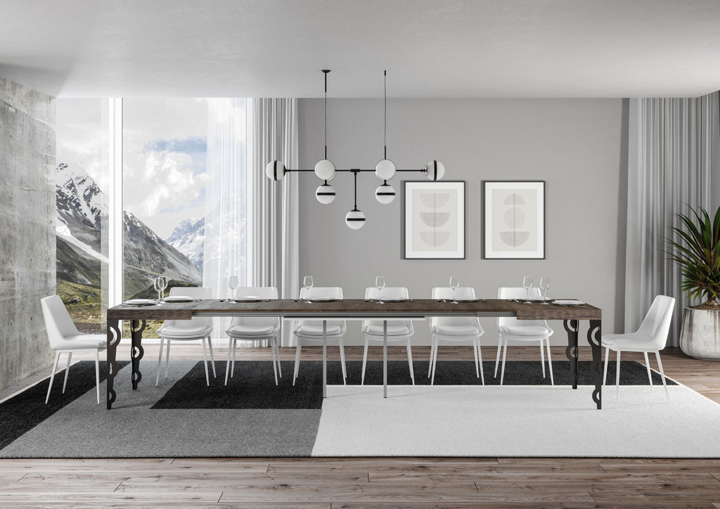 Tavolo allungabile 90x180/440 cm Noale Noce telaio Antracite