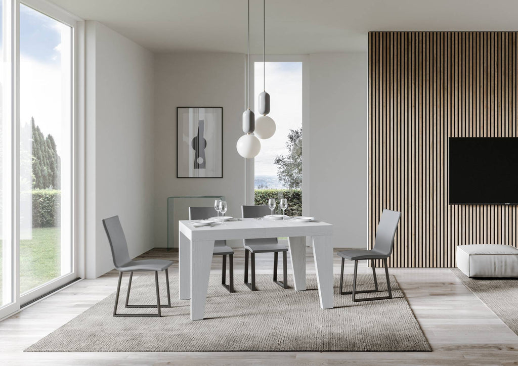 Tavolo allungabile 90x130/390 cm Salzano Bianco Frassino