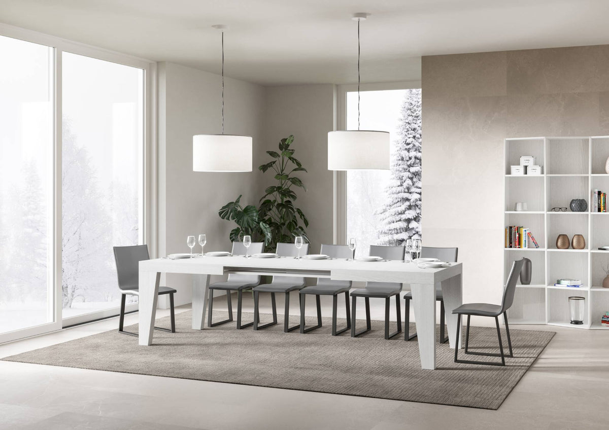 Tavolo allungabile 90x160/420 cm Salzano Bianco Frassino