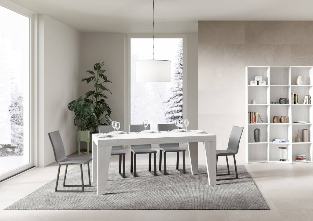 Tavolo allungabile 90x160/420 cm Salzano Bianco Frassino