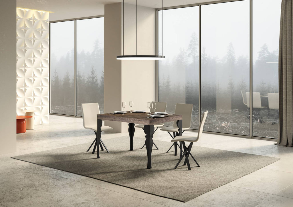 Tavolo allungabile 90x140/244 cm Mira Noce telaio Antracite
