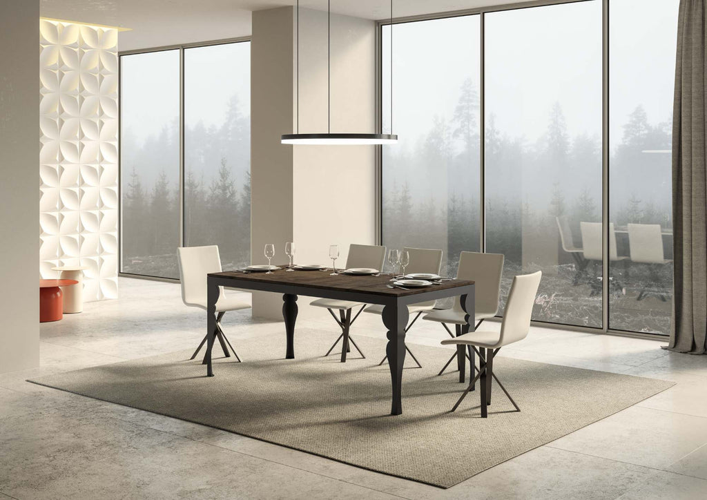 Tavolo allungabile 90x160/420 cm Mira Evolution Noce telaio Antracite