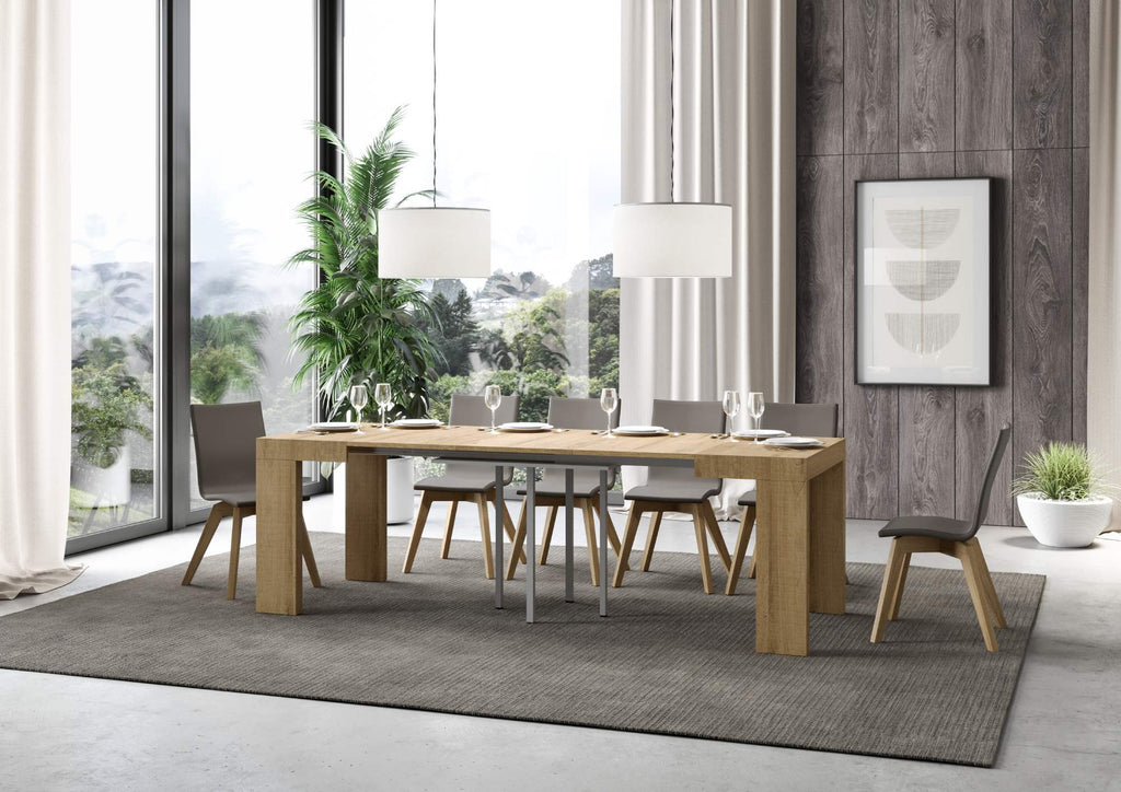 Tavolo allungabile 90x90/246 cm Pianiga Quercia Natura
