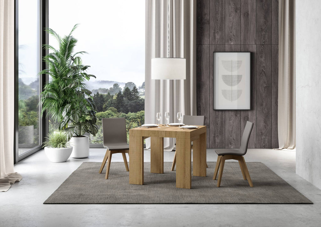 Tavolo allungabile 90x90/246 cm Pianiga Quercia Natura