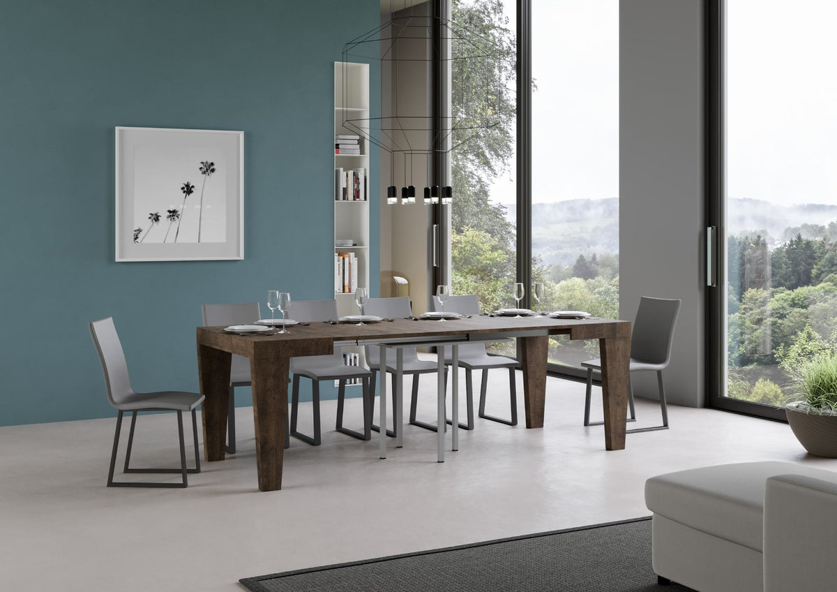 Tavolo allungabile 90x90/246 cm Scorzè Noce