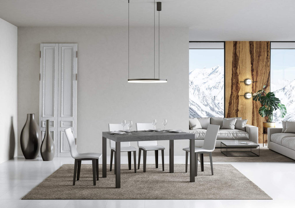 Tavolo allungabile 90x120/224 cm Noventa Cemento telaio Antracite