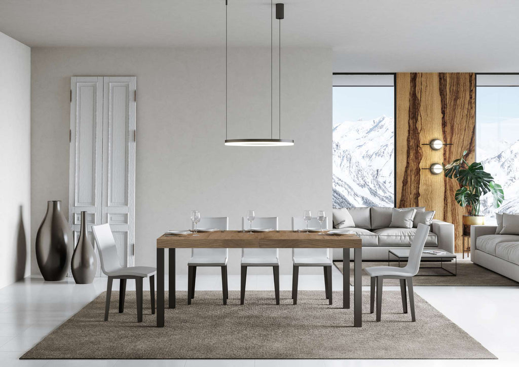 Tavolo allungabile 90x180/440 cm Noventa Quercia Natura telaio Antracite
