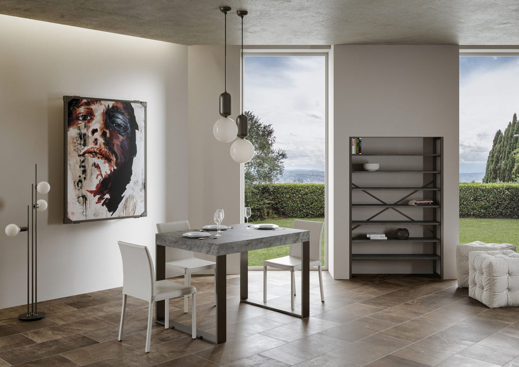 Tavolo allungabile 90x130/234 cm Pieve Premium Cemento telaio Antracite