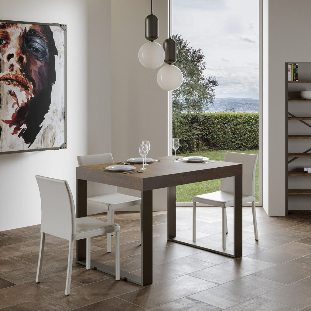 Tavolo allungabile 90x160/264 cm Pieve Premium Noce telaio Antracite