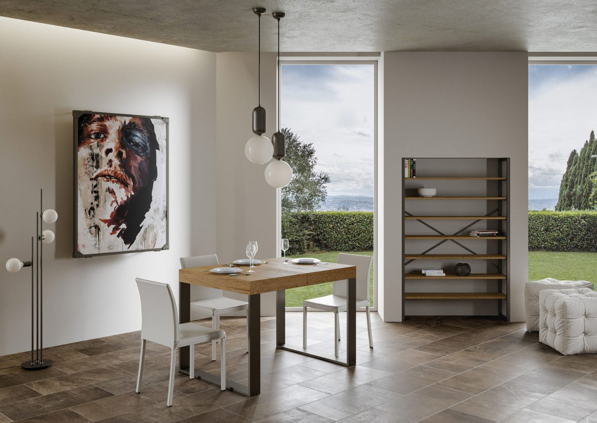 Tavolo allungabile 90x160/264 cm Pieve Premium Quercia Natura telaio Antracite