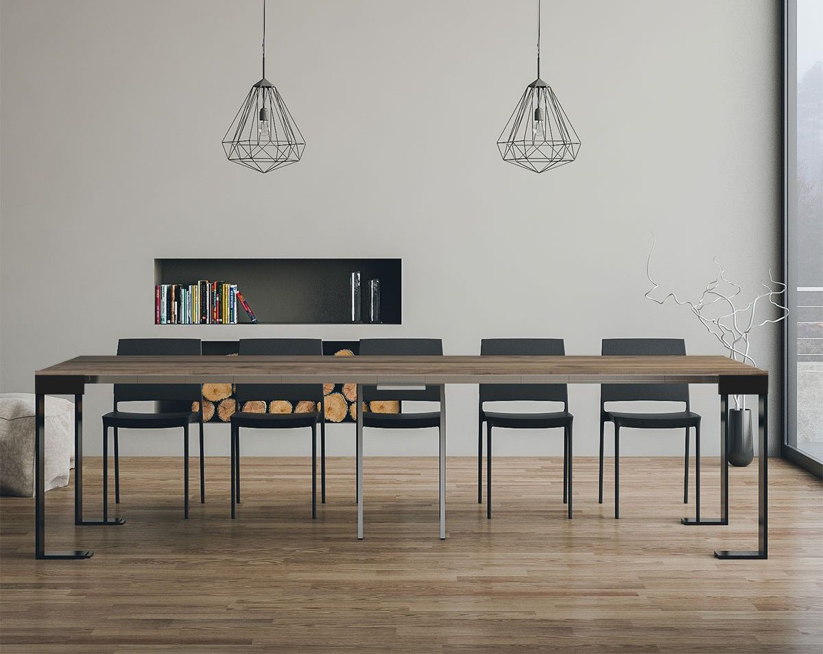 Consolle allungabile 90x40/300 cm Pieve Evolution Quercia Natura telaio Antracite