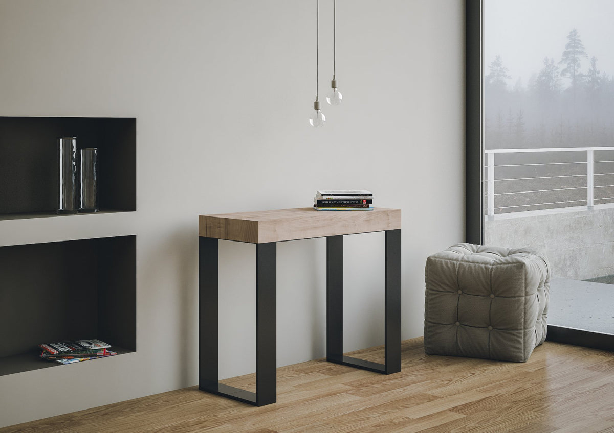 Consolle allungabile 90x40/196 cm Pieve Small Premium Quercia Natura telaio Antracite