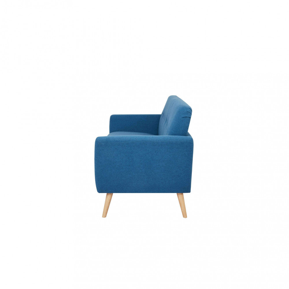 DIVANO 3 POSTI BURTON. Divano GRIGIO CHIARO, GRIGIO SCURO o BLU con bottoni e gambe in polipropilene Dimensioni: cm 193 x 79 x 86 h.