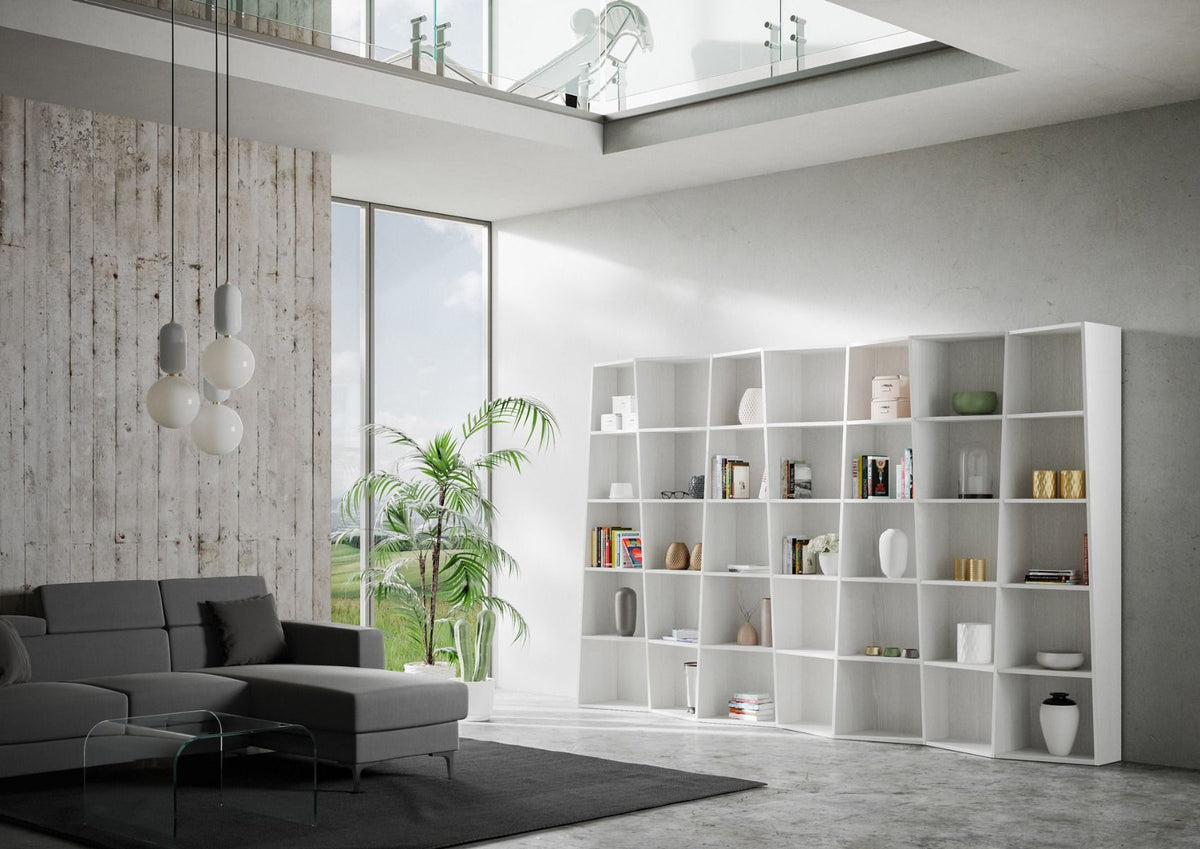 Libreria Cerea 7 elementi Bianco Frassino
