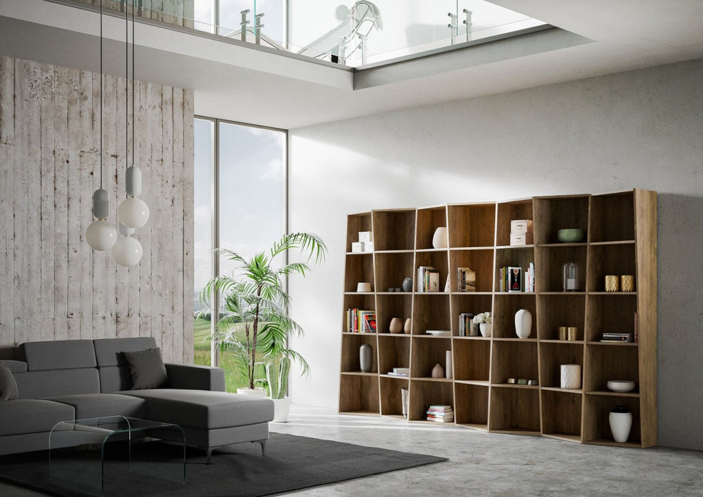 Libreria Cerea 7 elementi Noce