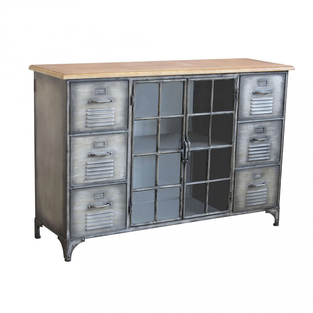 MOBILE IN FERRO ERNEST. Mobile con 2 ante e 6 cassetti Dimensioni: cm 124,5 x 40,5 x 83 h.