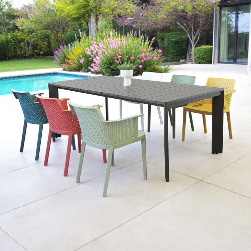 TAVOLO CONNECTICUT 200 X 100. Struttura in alluminio verniciato BIANCO, ANTRACITE, TAUPE o VERDE Dimensioni: cm 200 x 100 x 75 h. Arredo Giardino