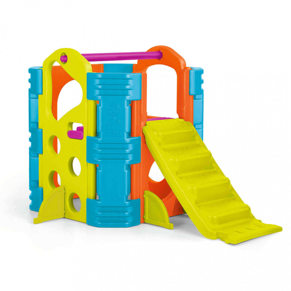 ACTIVITY PARK SLIDE. Slide with multiple activities. Sturdy, easy to assemble, and with an anti-UV system. Children 2+. Dimensions: 84 x 167 x 101 cm. Garden furniture.