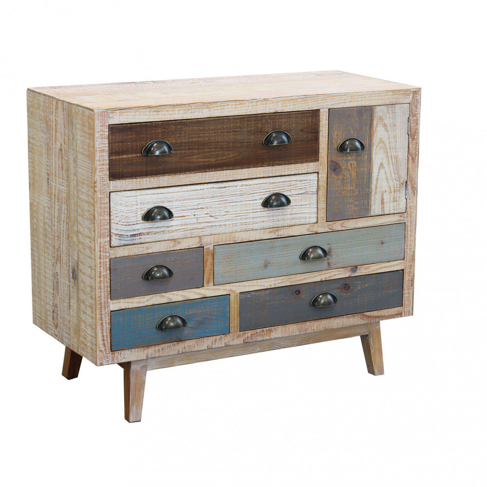 MOBILE DAMON. Mobile con 6 cassetti e 1 anta in legno colorato Dimensioni: cm 90 x 40 x 75 h.