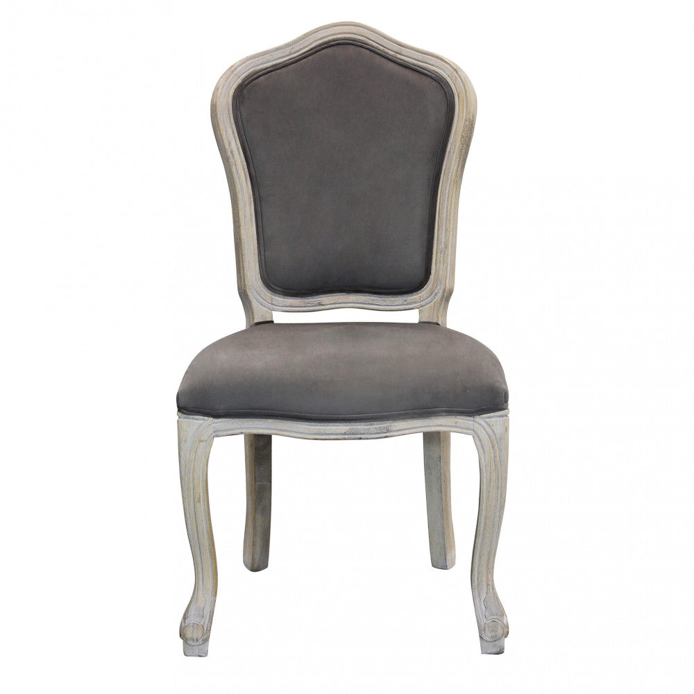 SEDIA CHARLENE IN VELLUTO TAUPE. Dimensioni: cm 52 x 50 x 100 h.