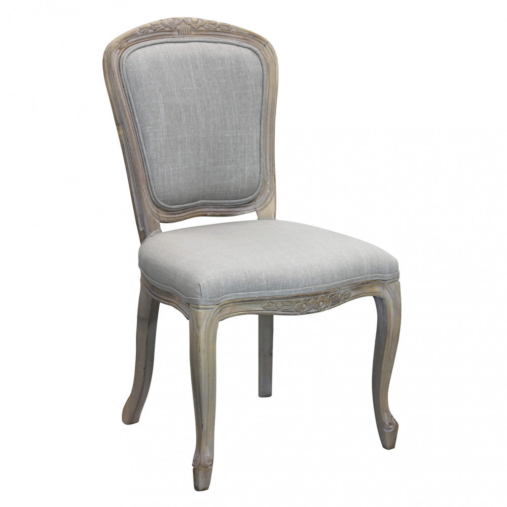ROMY CHAIR IN GREY FABRIC. Dimensions: 52 x 49 x 90 cm h.