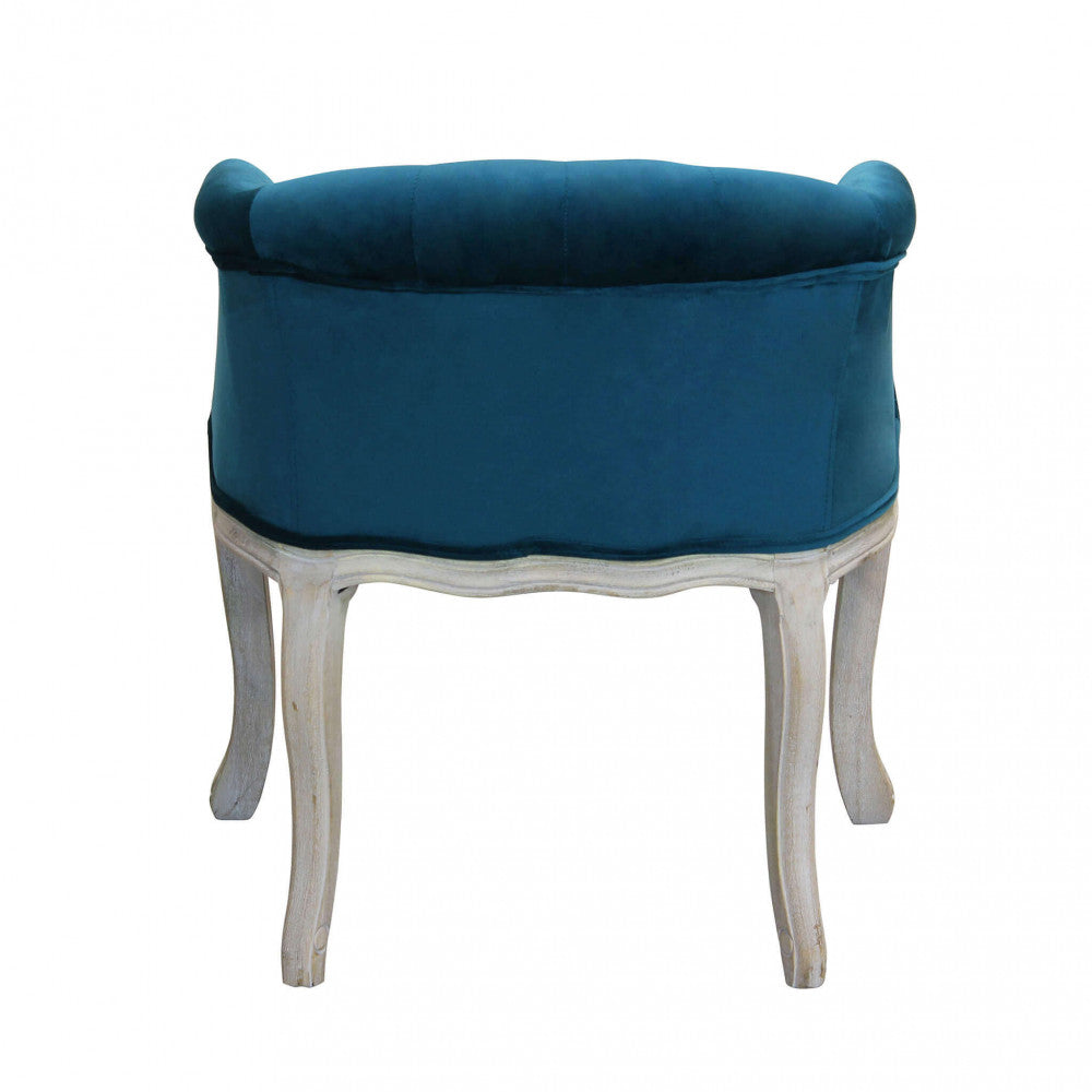 POLTRONA COREEN IN VELLUTO BLU. Dimensioni: cm 61 x 61 x 71 h.