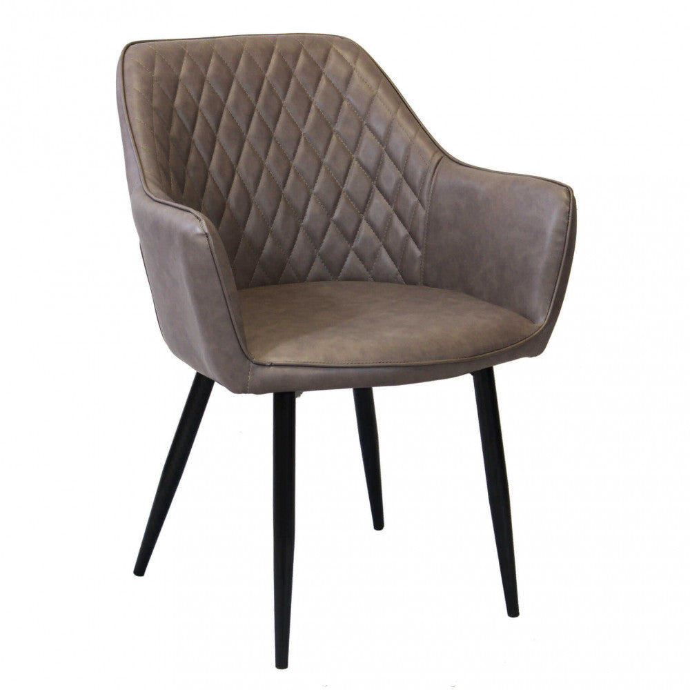 SEDIA SINDY IN ECOPELLE. Struttura in metallo seduta e schienale in ecopelle Dimensioni: cm 56 x 60 x 87 h.